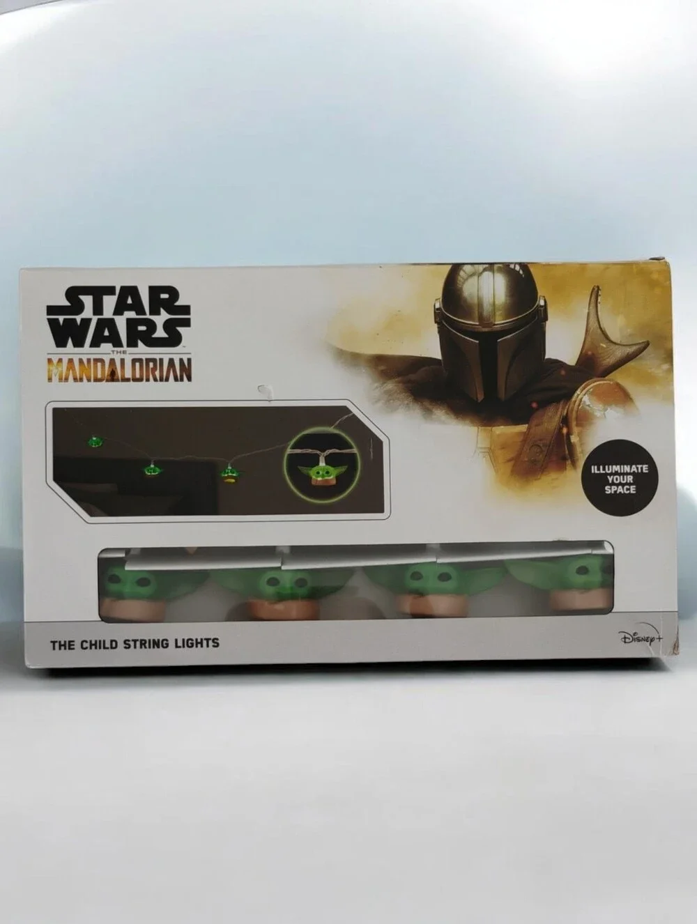 Star Wars Mandalorian The Child Grogu Green LED String Lights 10ft 10-Light NIB